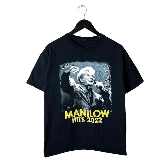 2022 Barry Manilow Hits Concert T Shirt Black Medium M American Singer Soft Rock - Picture 2 of 16